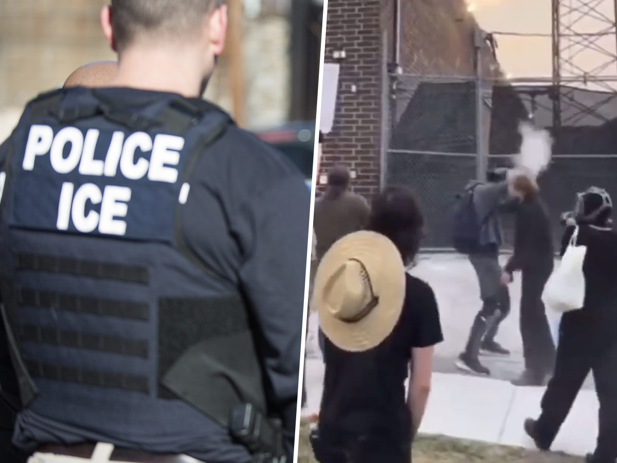 CSLewisDaily's tweet card. Chicago pastor Rev. David Black was shot in the face with a pepper ball by masked ICE agents while praying at an immigration protest.