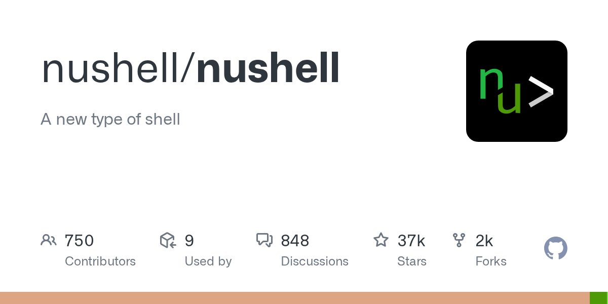 tigregalis's tweet card. A new type of shell. Contribute to nushell/nushell development by creating an account on GitHub.