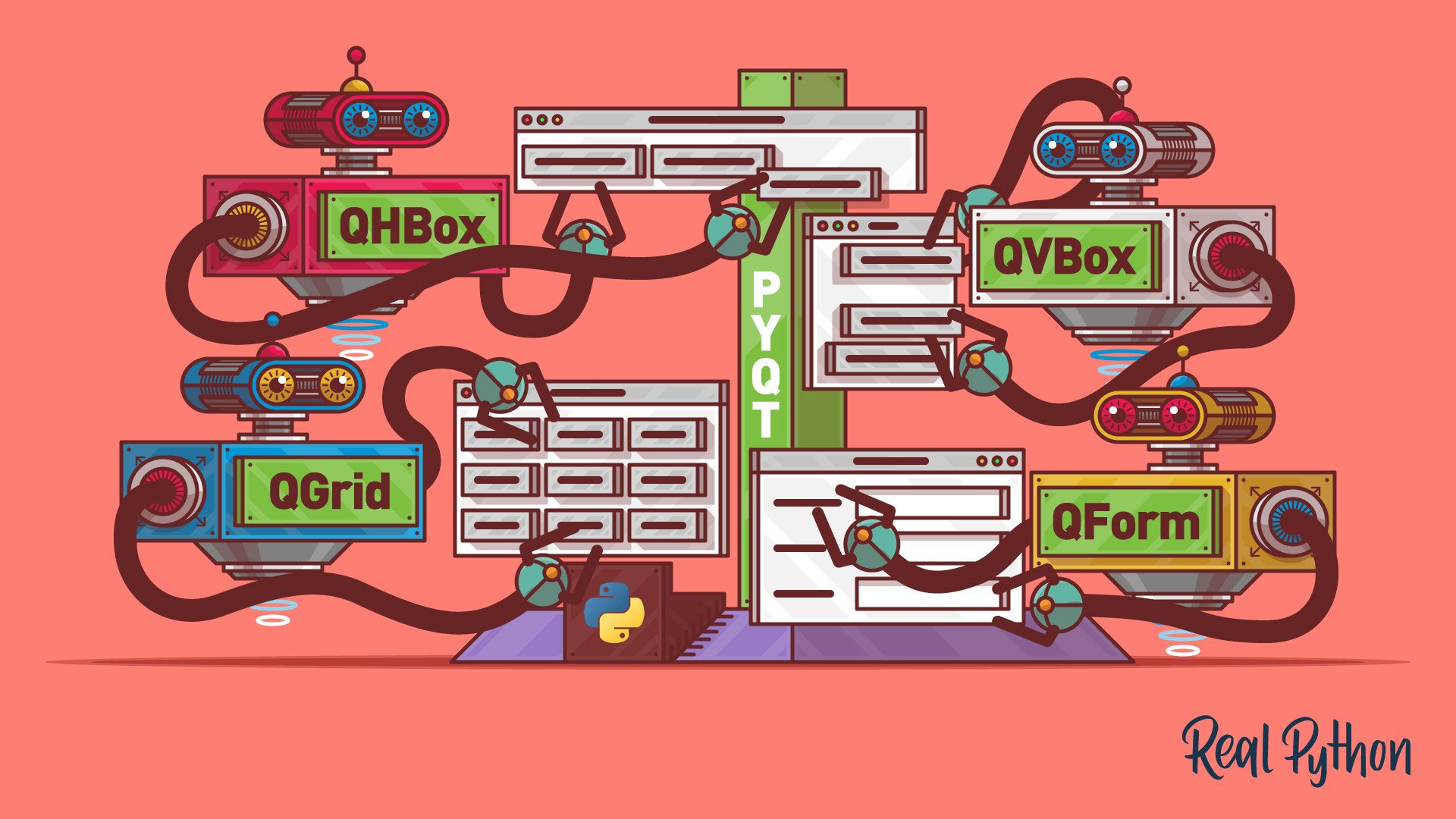 realpython's tweet card. In this step-by-step tutorial, you’ll learn how to use PyQt layouts to arrange and manage the graphical components on your GUI applications. With the help of PyQt's layout managers, you'll be able to...