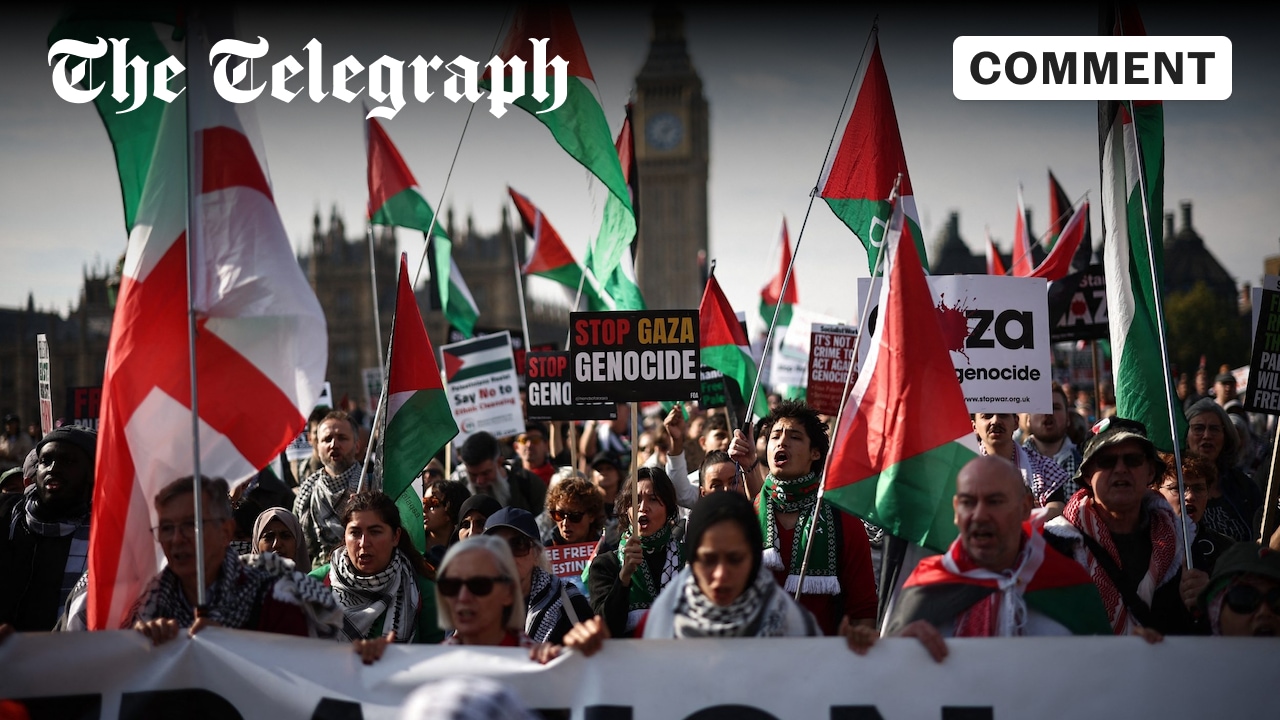 geekgoddess2024's tweet card. Today’s demonstration in London must be the first recorded example of people protesting the end of a supposed genocide