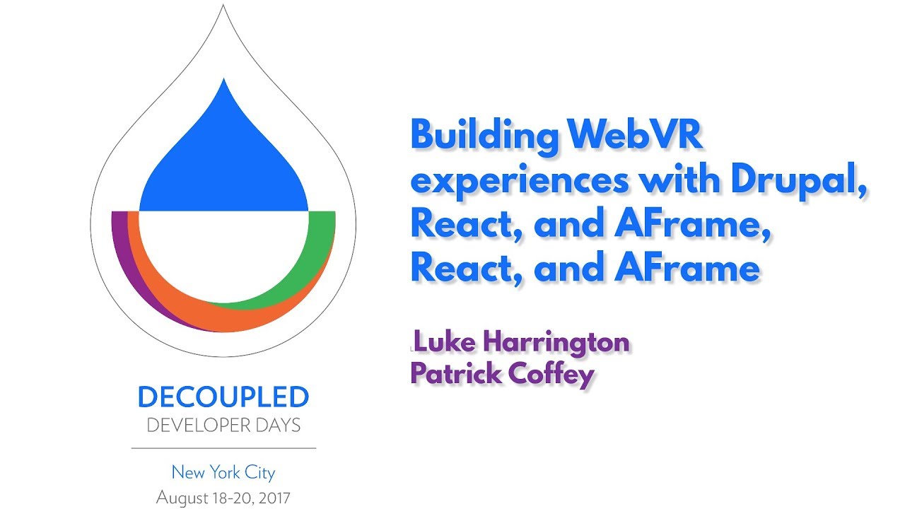 decoupleddays's tweet card. Building WebVR experiences with Drupal, React, and AFrame