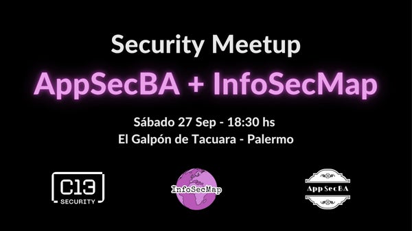AppSecBA's tweet card. **‼️ MAÑANA, SÁBADO 27/09 ‼️** **AppSecBA + InfoSecMap** arman juntada impromptu para celebrar a colegas de InfoSec de Argentina y LATAM que nos visitan esta semana en Bue