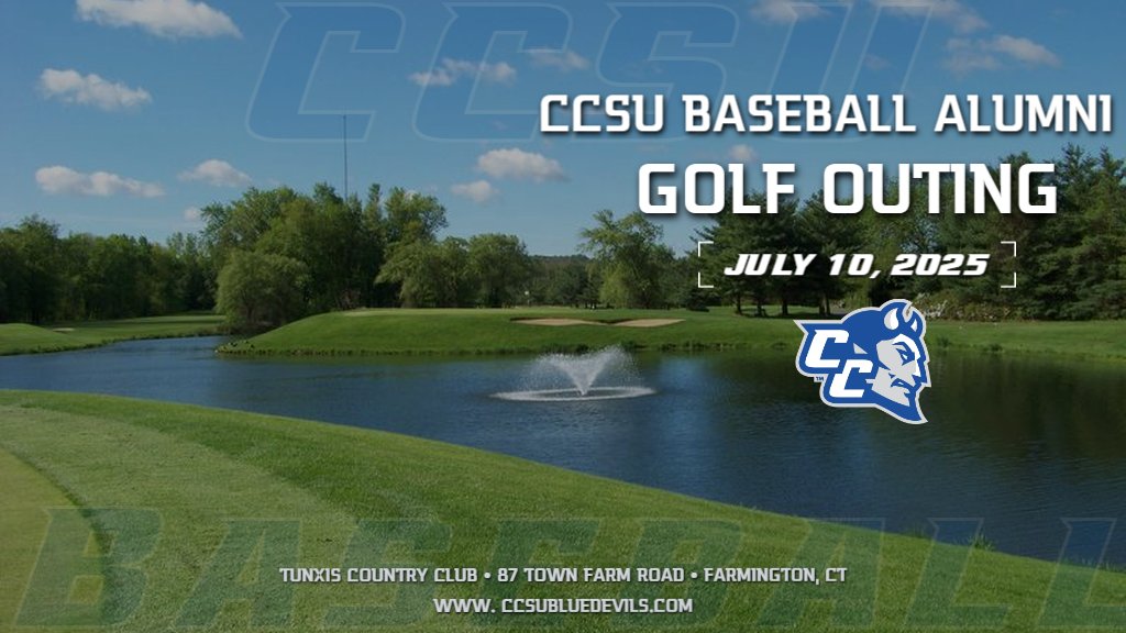 ccsubaseball's tweet card. 2025 CCSU Baseball Alumni Golf Outing
