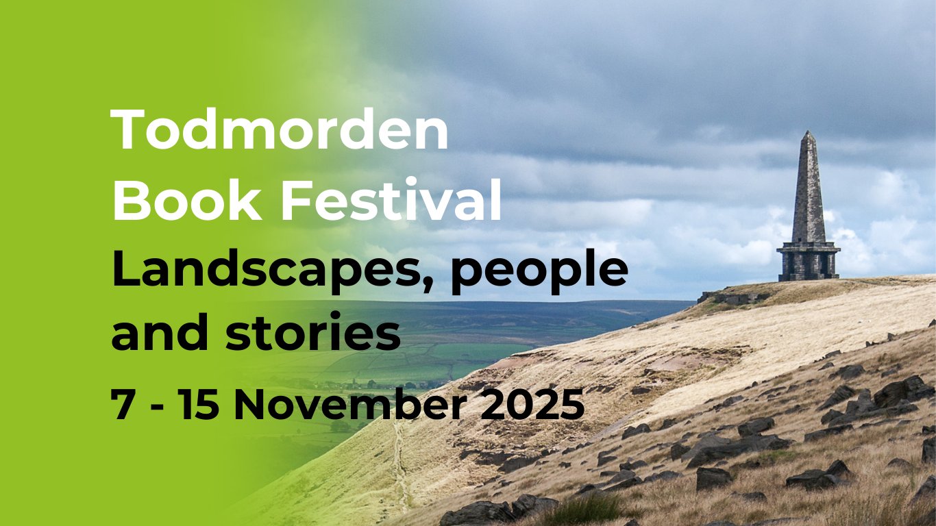 TodBookFest's tweet card. Todmorden Book Festival celebrates the written word, with book-related events that stimulate, inspire and challenge audiences.
