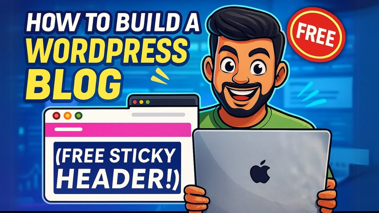 mehedithewebguy's tweet card. How to make a WordPress Blog for Beginners (With Free Sticky Header!)