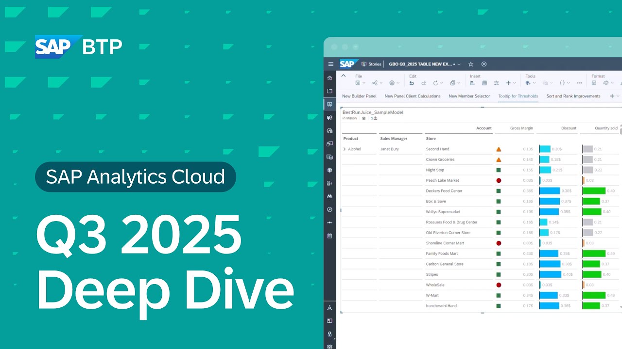 JefBaeyens's tweet card. What's New in SAP Analytics Cloud | Deep Dive with Product Experts |...