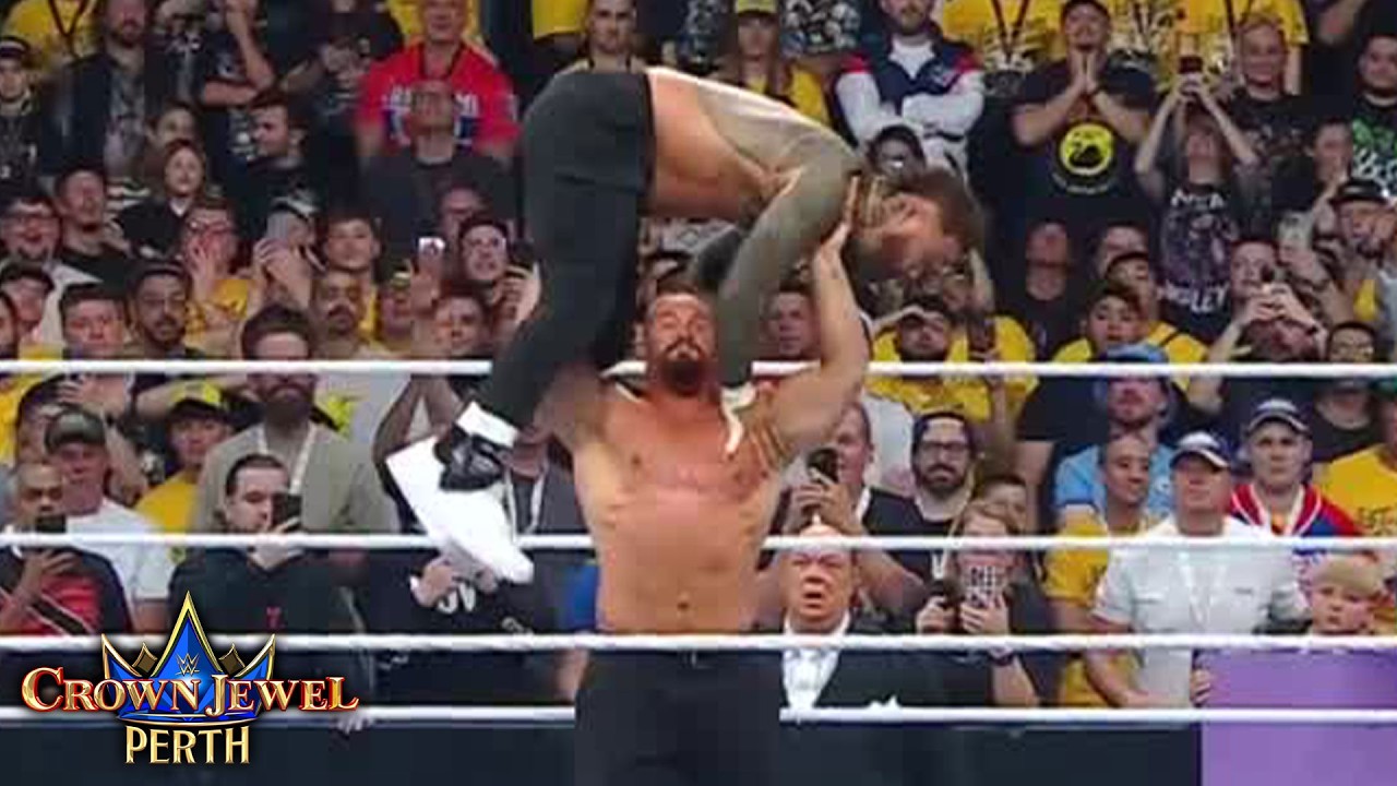 TheGame216's tweet card. Bron Breakker & The Usos CRASH Roman Reigns vs. Bronson Reed | Full...