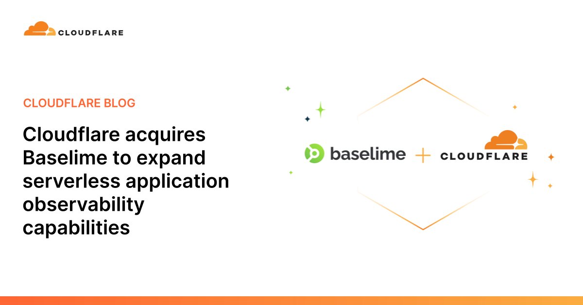 gunta85's tweet card. Today, we’re thrilled to announce that Cloudflare has acquired Baselime, a serverless observability company