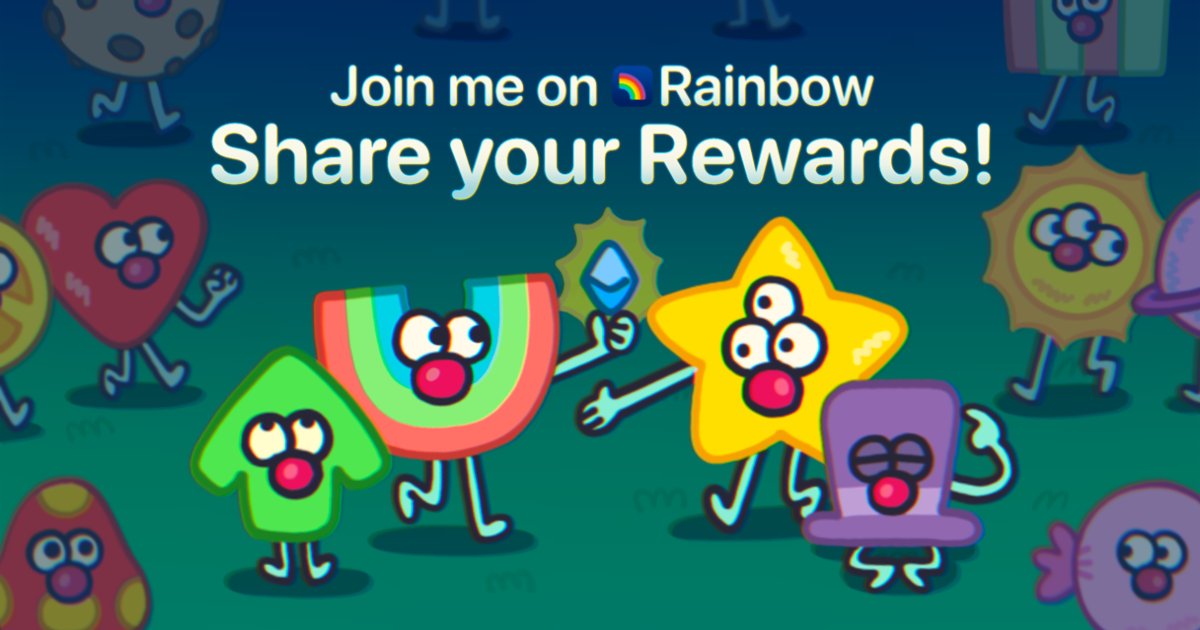 Web3CommTools's tweet card. Download Rainbow using my referral code and unlock exclusive rewards! Enjoy Ethereum and earn points with me!