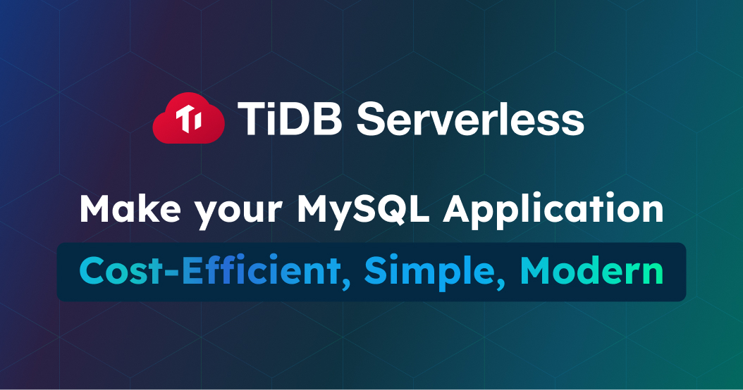 sunbains's tweet card. Build MySQL apps faster and cheaper with TiDB Serverless. Enjoy a generous free tier, auto-scaling, AI-assisted SQL, built-in monitoring, and seamless integrations. Start free today — no credit card...