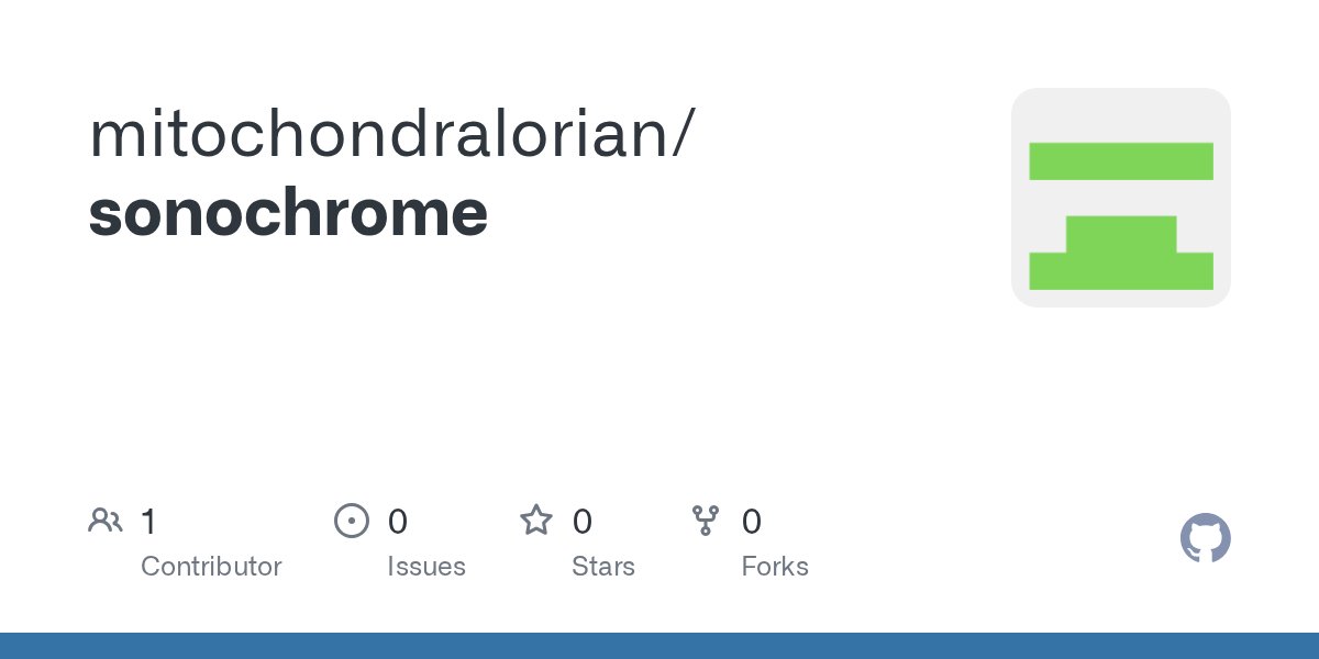 Mitocndralorian's tweet card. Contribute to mitochondralorian/sonochrome development by creating an account on GitHub.