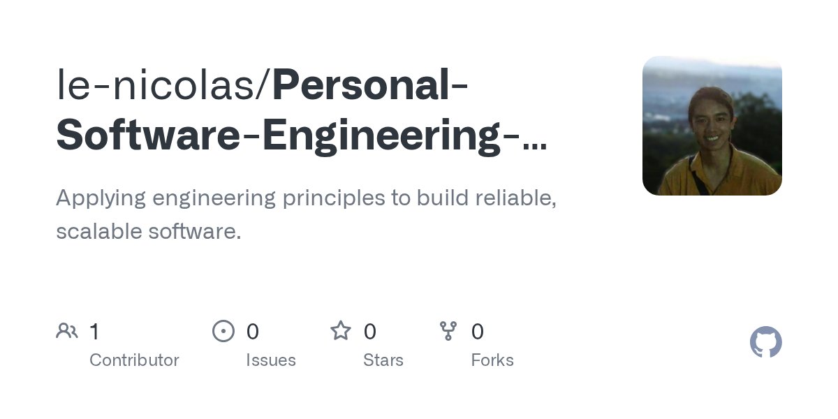 nicolas_phl's tweet card. Applying engineering principles to build reliable, scalable software. - le-nicolas/Personal-Software-Engineering-Notes