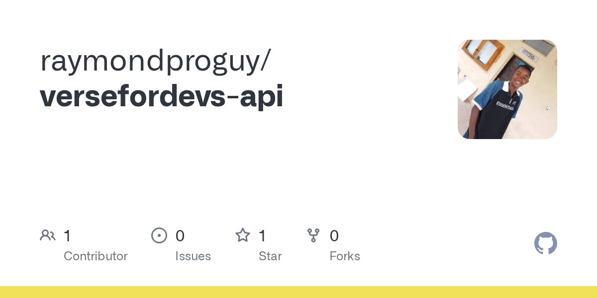 raymondproguy's tweet card. Contribute to raymondproguy/versefordevs-api development by creating an account on GitHub.