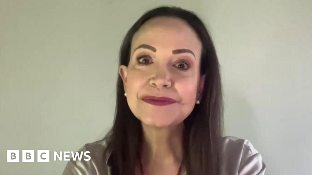 BBCWorld's tweet card. María Corina Machado tells Trump of her appreciation for "what he's doing... around the world for peace".