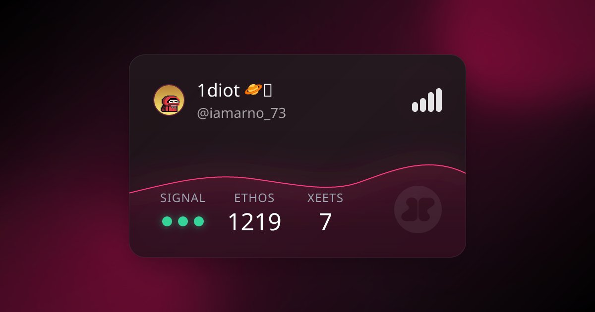 iamarno_73's tweet card. 1diot 🪐ᛤ (@iamarno_73) is inviting you to join XEET! Claim your signal boost and join the gamified creator tournament platform. Connect with X to get started.