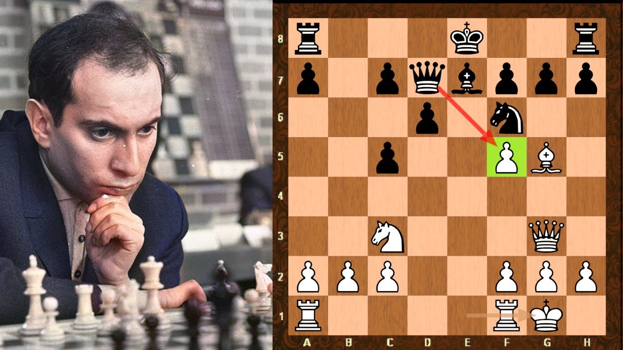 kingscrusher's tweet card. F5 PAWN SACRIFICE! || Tal vs Artur Darznieks - Four Knights Game:...