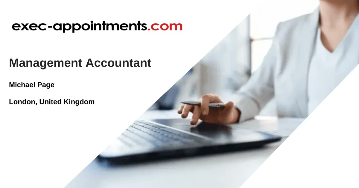 execappts's tweet card. Working as part of a close team, the Management Accountant will focus on month-end revenue reporting, treasury reporting, and management informatio...