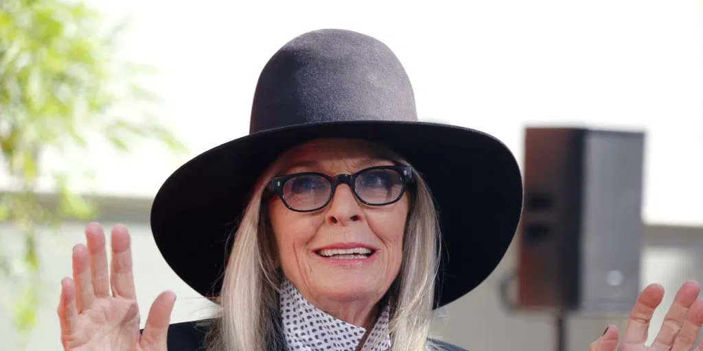 Surge105's tweet card. Diane Keaton, the Oscar-winning actress known for her roles in Annie Hall, The Godfather, and Father of the Br...