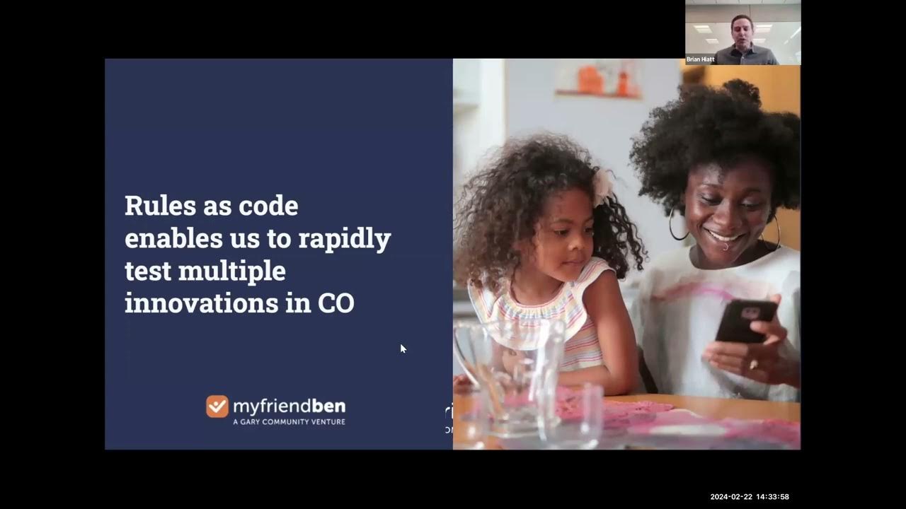 BeeckDBN's tweet card. MyFriendBen at the Cross-Sector Rules as Code Roundtable hosted by...