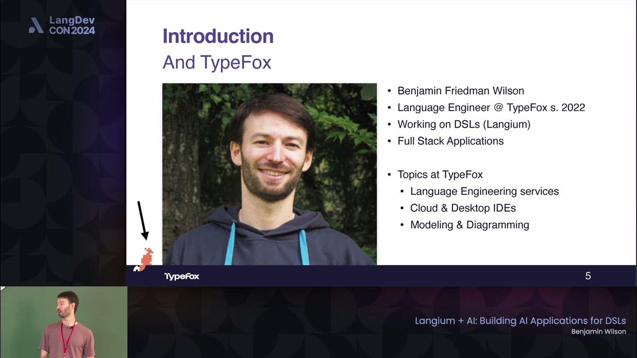langdev2024's tweet card. Langium + AI: Building AI Applications for DSLs - Benjamin F. Wilson