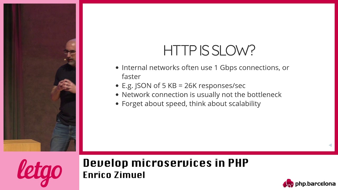 phpbcnconf's tweet card. Enrico Zimuel – Develop microservices in PHP