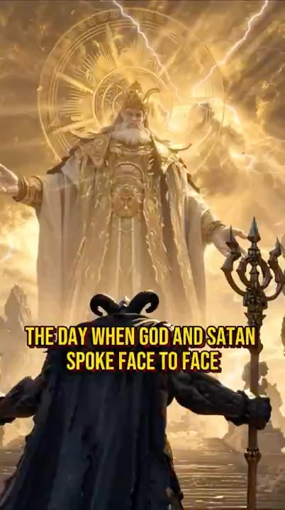 JackMedia7's tweet card. The day when God and Satan spoke face to face