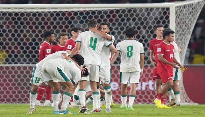 AlAinSports's tweet card. حافظ المنتخب العراقي على حظوظه في التأهل لنهائيات كأس العالم 2026، بانتصاره على إندونيسيا، في الملحق الآسيوي.