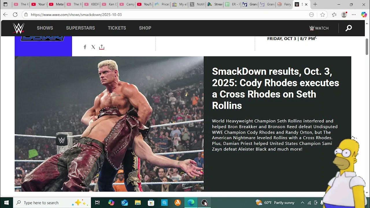 MrMoneyAD's tweet card. WWE SmackDown Review October 3rd 2025 | SmackDown Is Just Down Right...