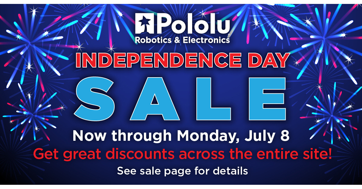 PiWarsRobotics's tweet card. Pololu Independence Day 2024 Sale