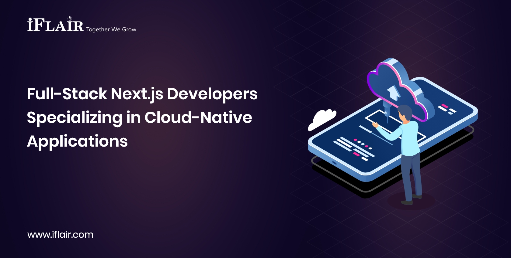 iFlairWebTech's tweet card. Hire Next.js developers from a top Next.js Development agency. Full-Stack Next.js development services for cloud-native applications today!