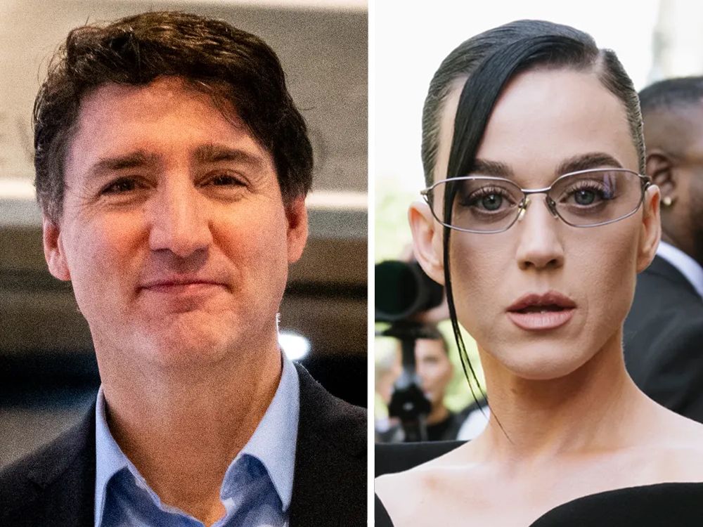 nationalpost's tweet card. Katy Perry and Justin Trudeau spotted kissing on yacht: report