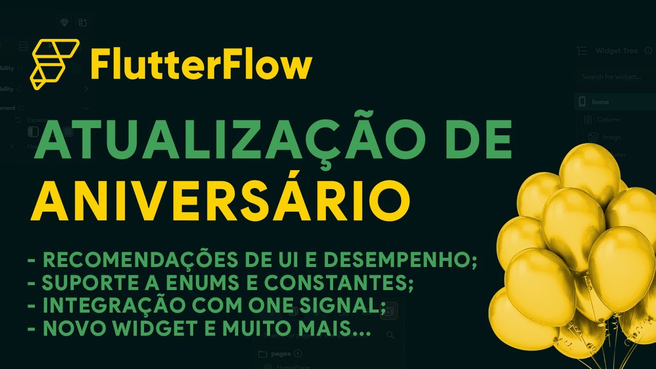 flutterflowbr's tweet card. ATUALIZAÇÃO DE ANIVERSÁRIO | 20 NOVOS RECURSOS ADICIONADOS - FLUTTE...