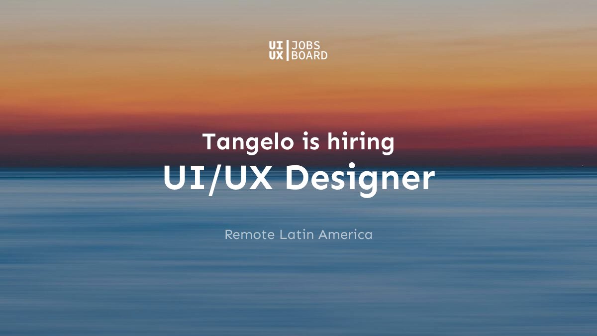 uiuxjobsboard's tweet card. Tangelo is hiring a remote UI/UX Designer in Latin America (October 2025). Role SummaryTangelo is hiring a product-minded UI/UX Designer to own end-to