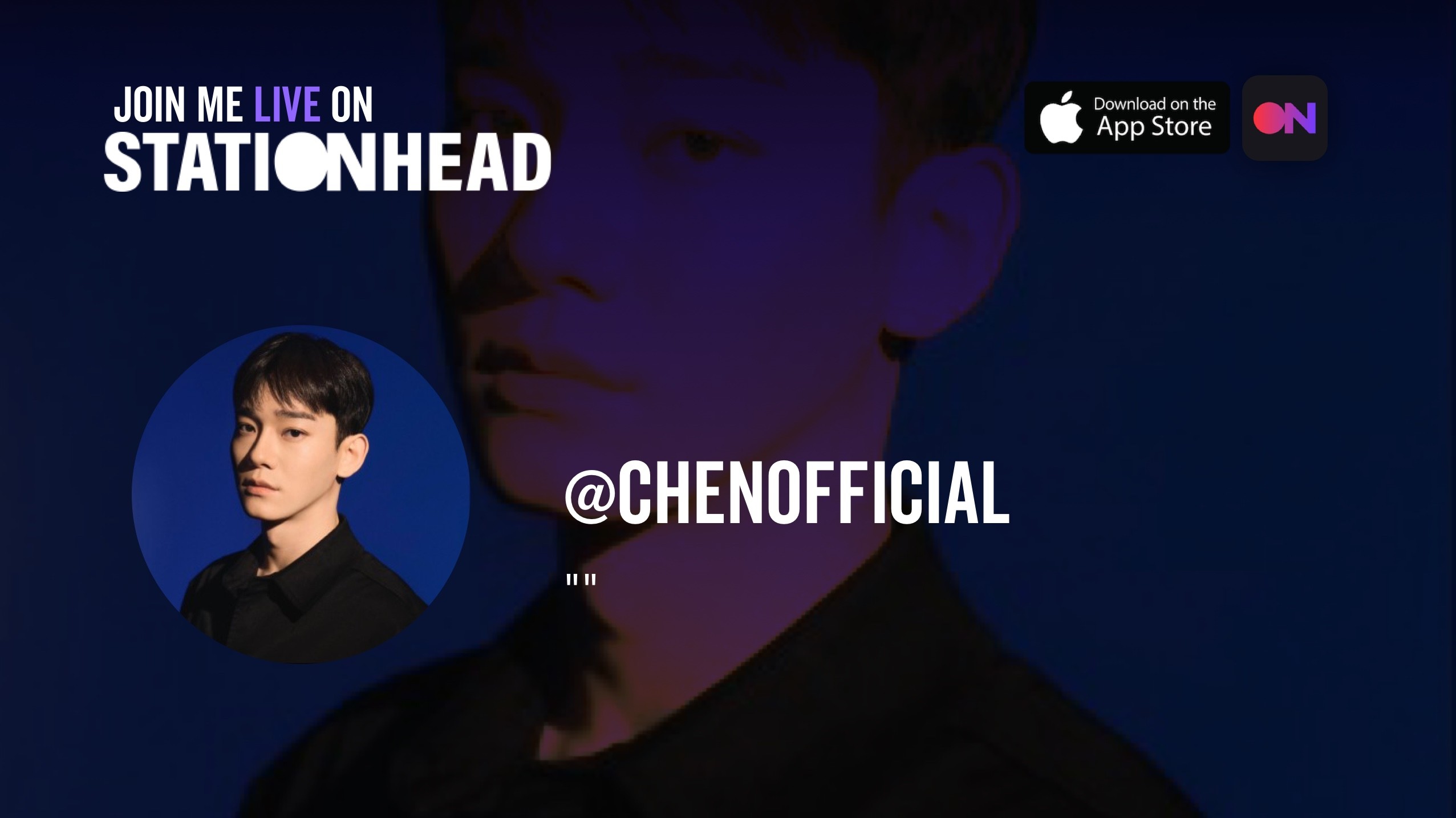 CHEN_INB100's tweet card. Join me ON AIR on my station chenofficial, only on the Stationhead App