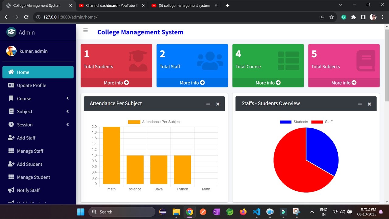 lazycoderonline's tweet card. College Management System || School Management System || LazyCoder