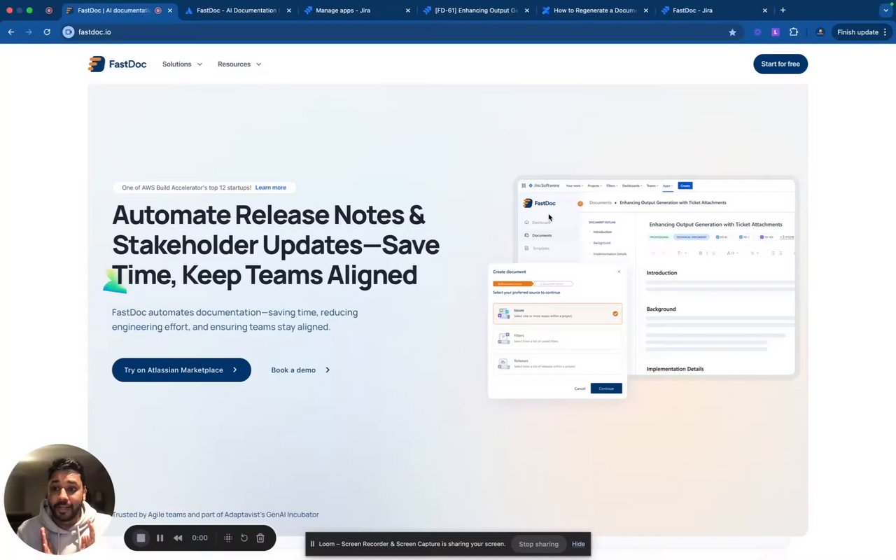 FastDocAI's tweet card. FastDoc live demo - Major release 🚀