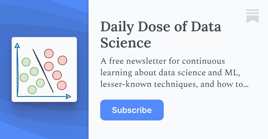 SoftwareCritics's tweet card. A free newsletter for continuous learning about data science and ML, lesser-known techniques, and how to apply them in 2 minutes. We keep things no-fluff. Join 100,000+ data scientists from top...