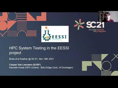 EESSI_hpc's tweet card. Testing in the EESSI project (Caspar van Leeuwen ) at SC'21 HPC...