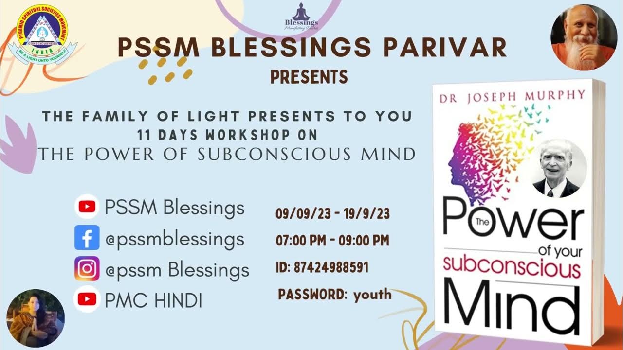 PSSMBlessings's tweet card. 🔴11 days Workshop on the Power of Your Subconscious Mind, 09/09/2023...