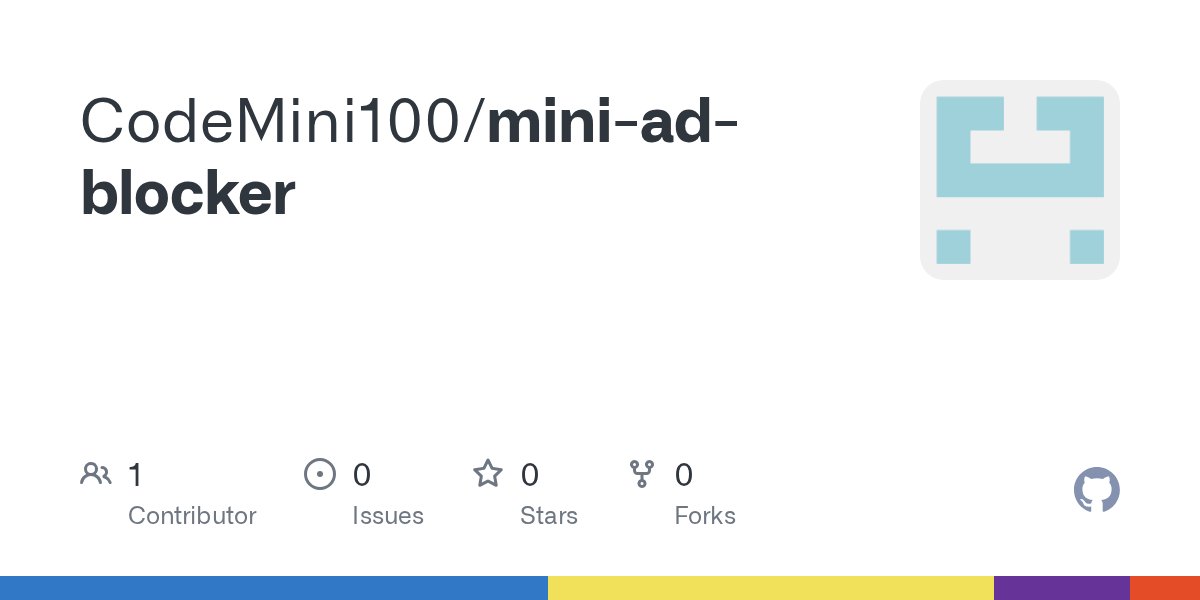 suhaaspk's tweet card. Contribute to CodeMini100/mini-ad-blocker development by creating an account on GitHub.