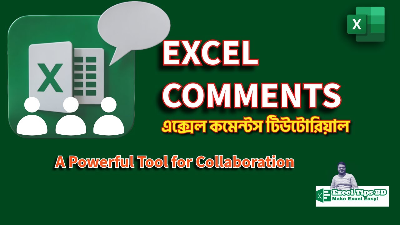 Exceltipsbd's tweet card. Excel Comments ব্যবহার শিখুন: A Powerful Tool for Collaboration |...