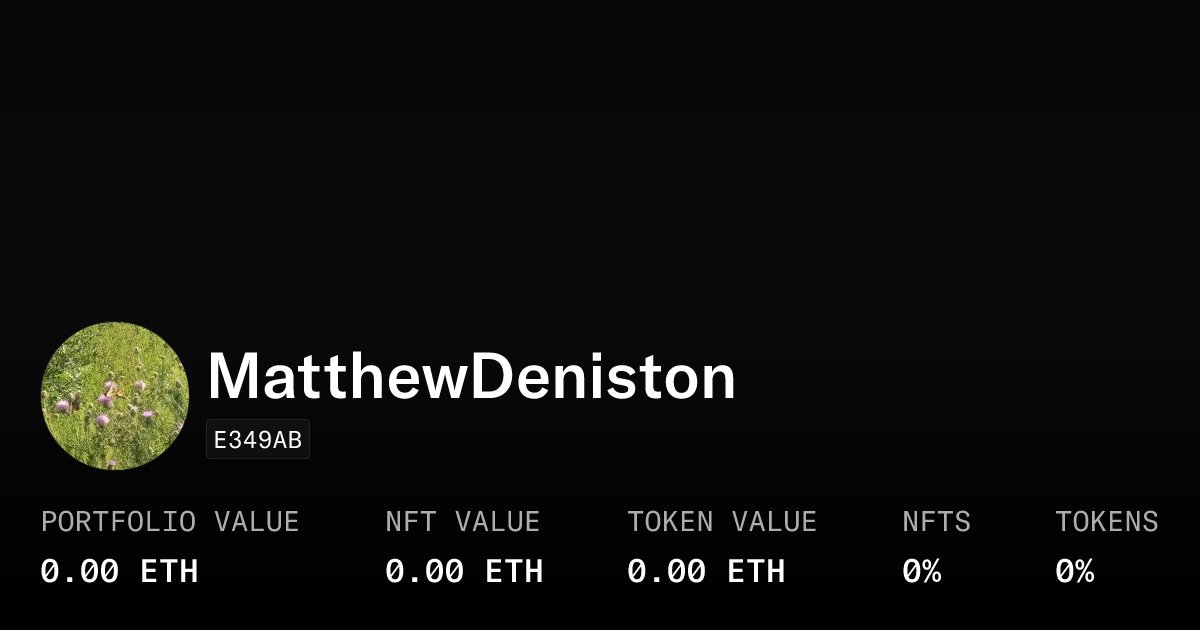 TylerDeniston's tweet card. Check out MatthewDeniston's NFTs and tokens on OpenSea, the largest marketplace for crypto collectibles.