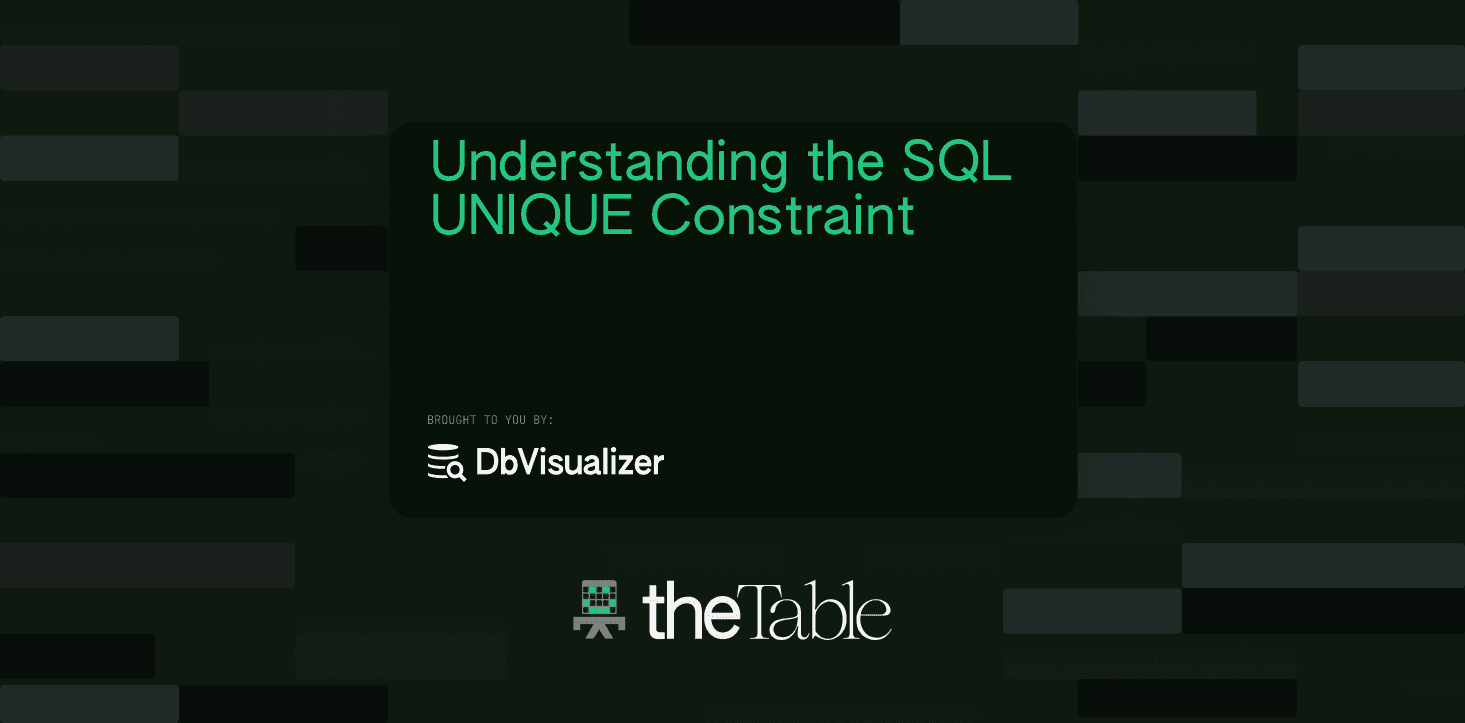 dbvisualizer's tweet card. See what the SQL UNIQUE constraint is and how it works to ensure the wholeness of your data