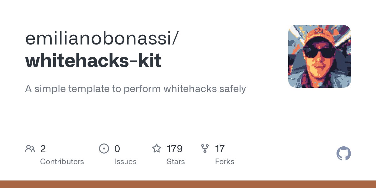 emilianobonassi's tweet card. A simple template to perform whitehacks safely. Contribute to emilianobonassi/whitehacks-kit development by creating an account on GitHub.