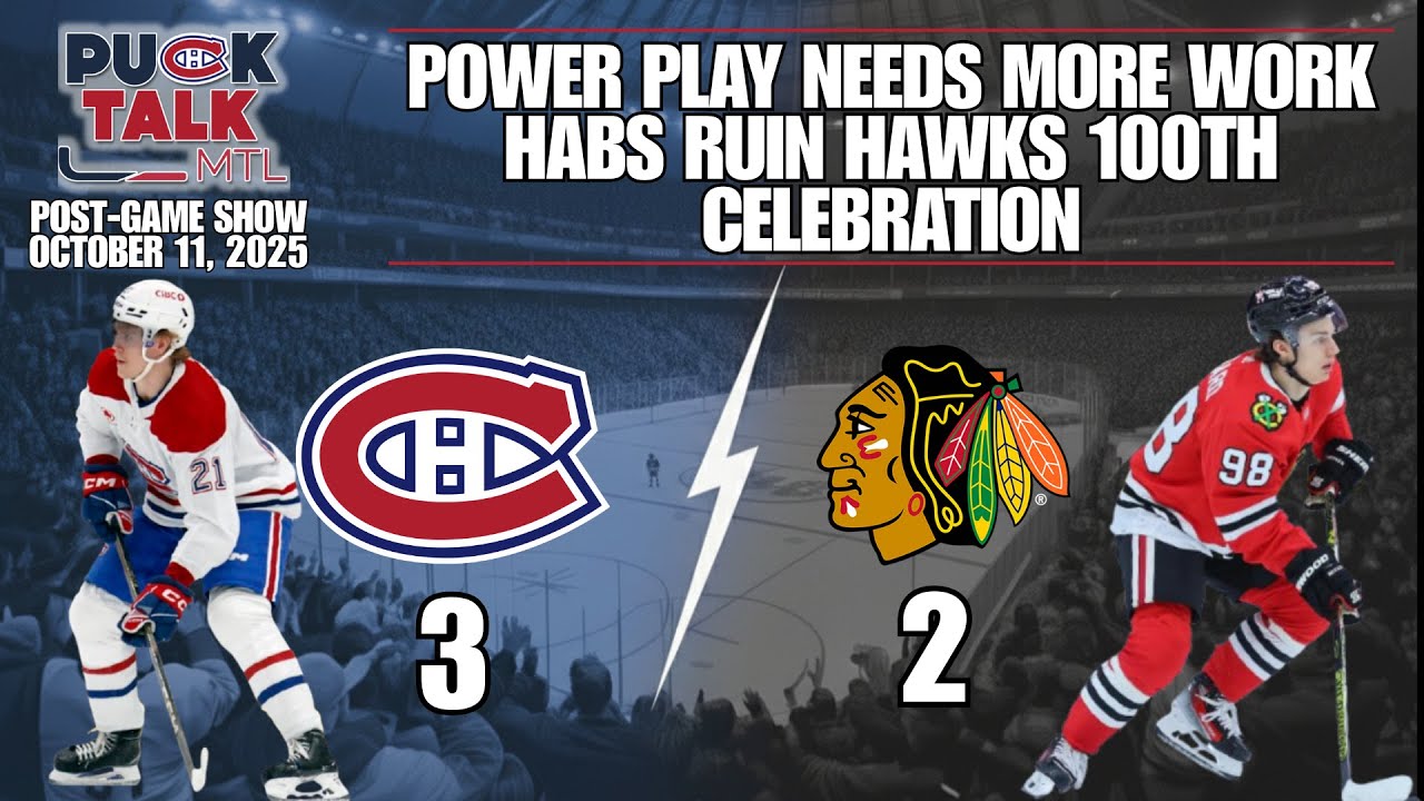 pucktalkmtl's tweet card. Post-game Puck Talk | Habs Beat Hawks 3-2 But POWER PLAY still...