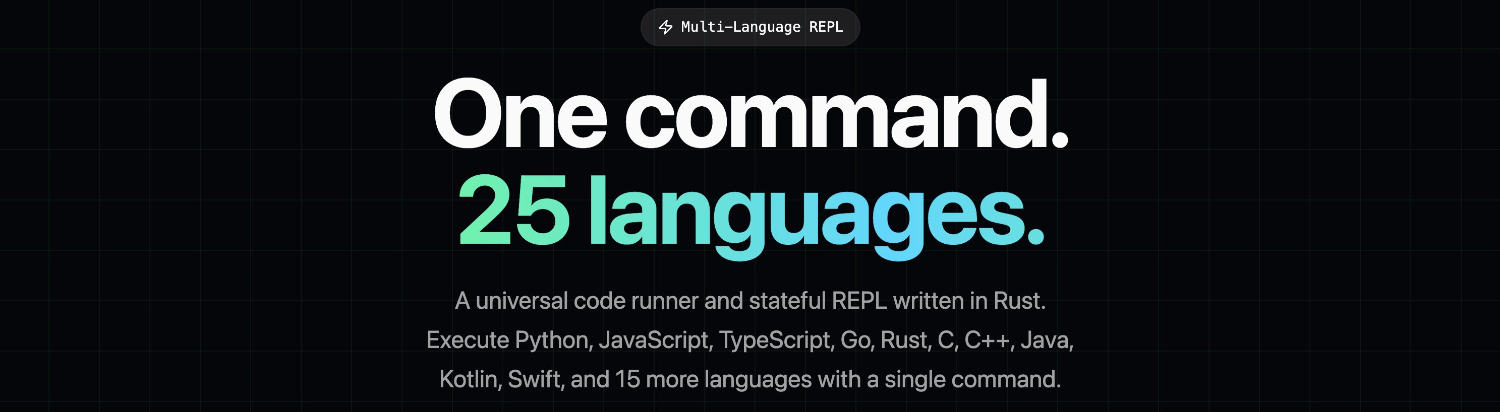 geekbb's tweet card. Universal multi-language runner and smart REPL written in Rust. - Esubaalew/run