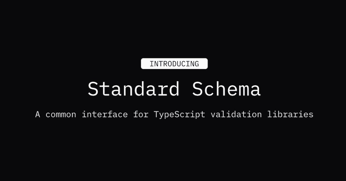 colinhacks's tweet card. A common interface for TypeScript validation libraries