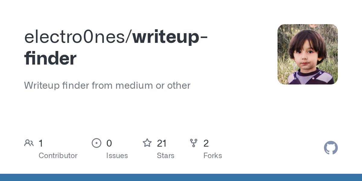 moeinerfanian's tweet card. Writeup finder from medium or other . Contribute to electro0nes/writeup-finder development by creating an account on GitHub.