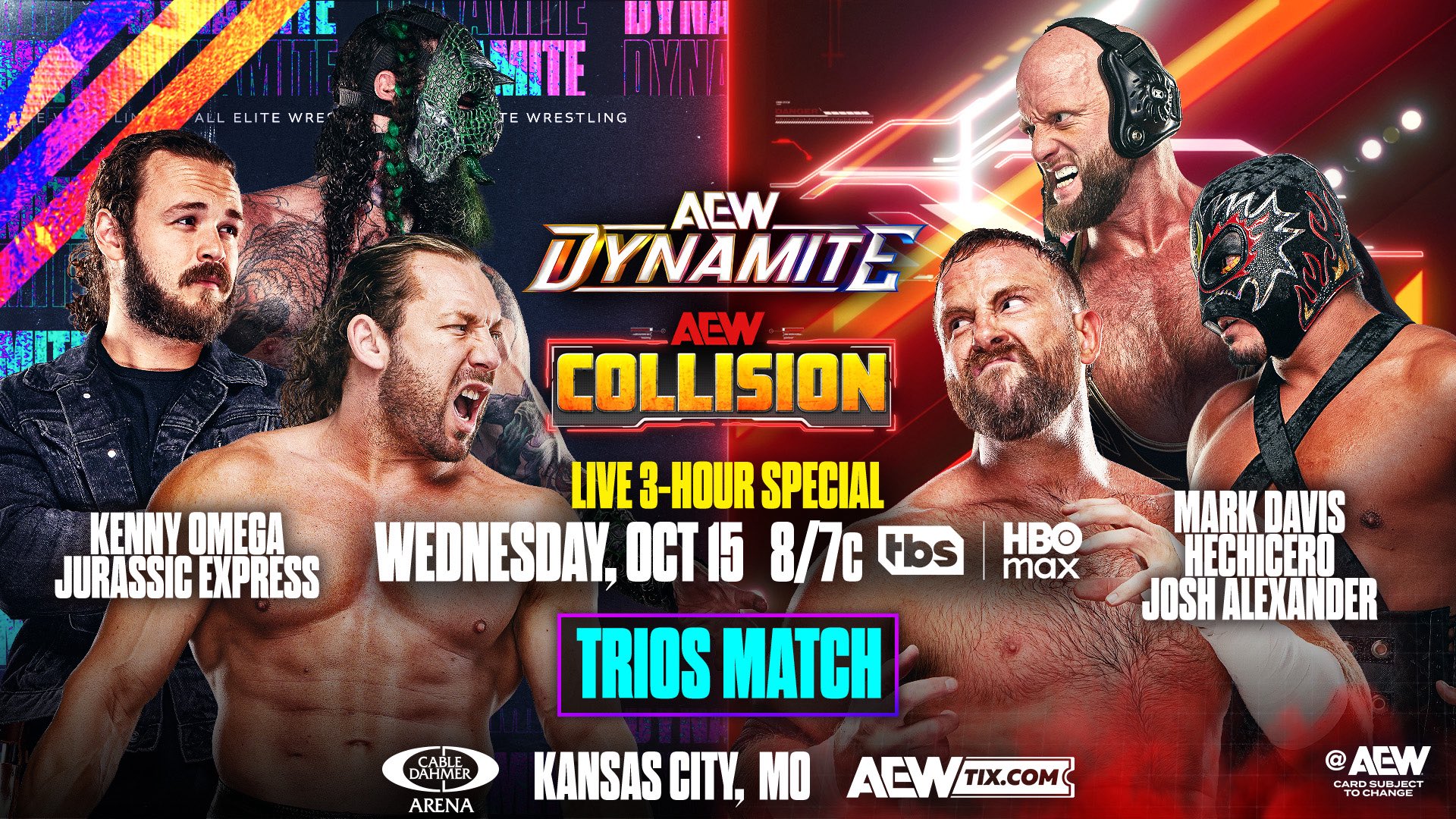 FOW_Official's tweet card. The line-up has been announced for the October 15 AEW Dynamite and Collision Supershow, which will be the final episode before WrestleDream.