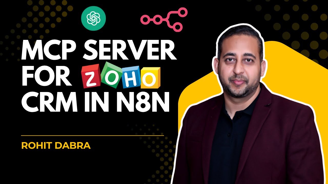 RohitDabra's tweet card. Build MCP Server for Zoho CRM in n8n (Step-by-Step) - No Code...
